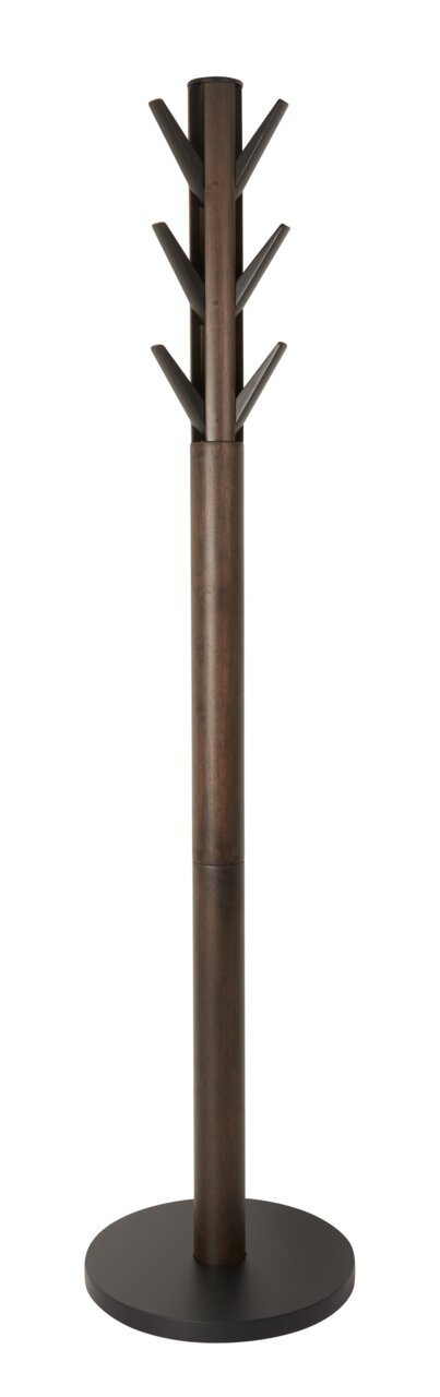 Umbra Kapstok FLAPPER Moderner Garderobenständer aus Holz mit mehreren Haken, frontal abgebildet.