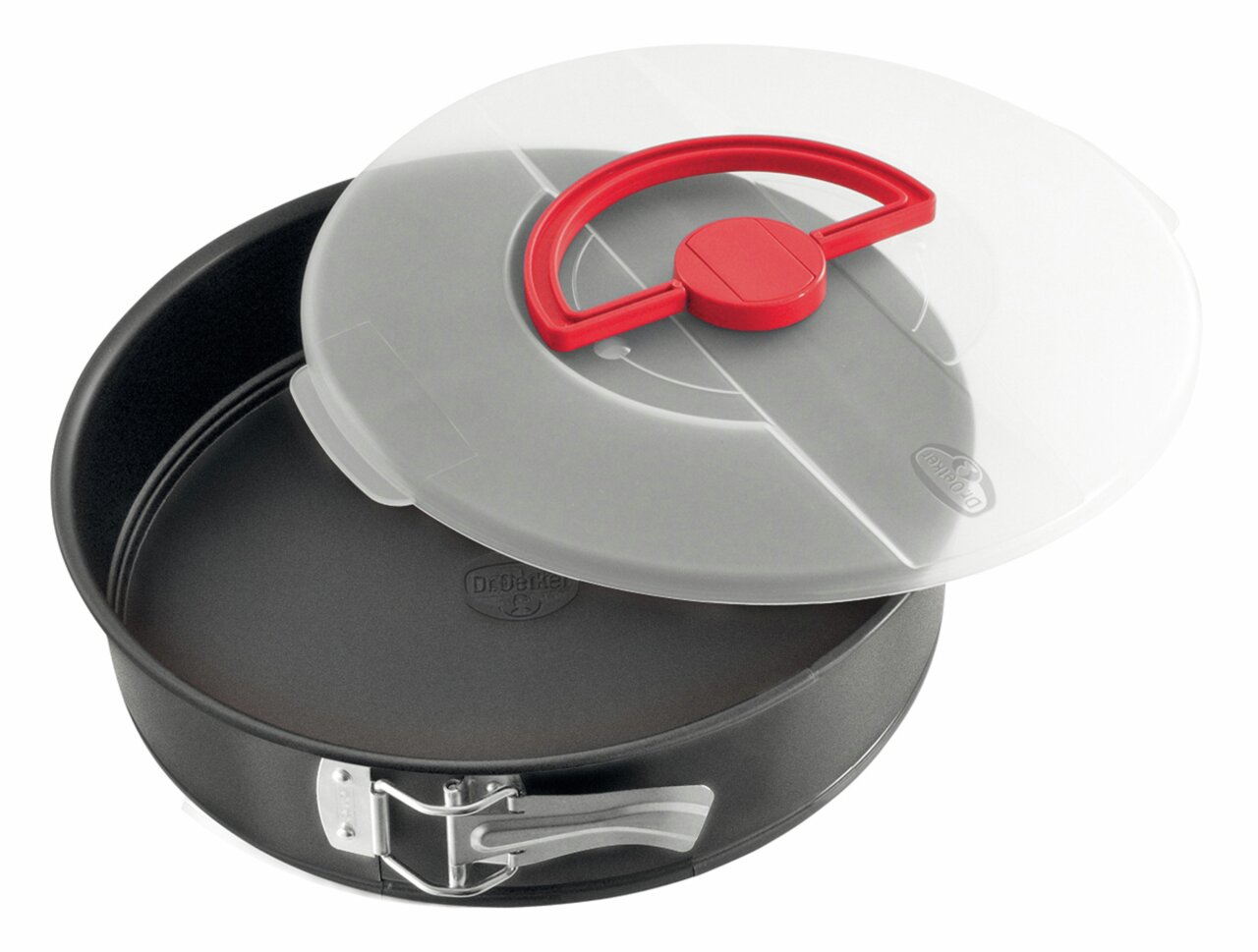 Springform 26cm Bake&Go mit abnehmbarem Deckel, seitliche Perspektive