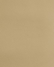 Nahaufnahme von beigem Lederbezug mit feiner Narbung, verwendet für Stuhl.