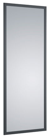 Rechteckiger Spiegel mit schwarzem Rahmen, seitliche Perspektive