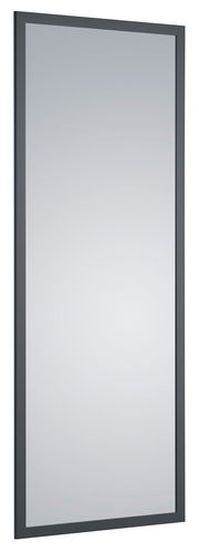 Rechteckiger Spiegel mit schwarzem Rahmen, seitliche Perspektive