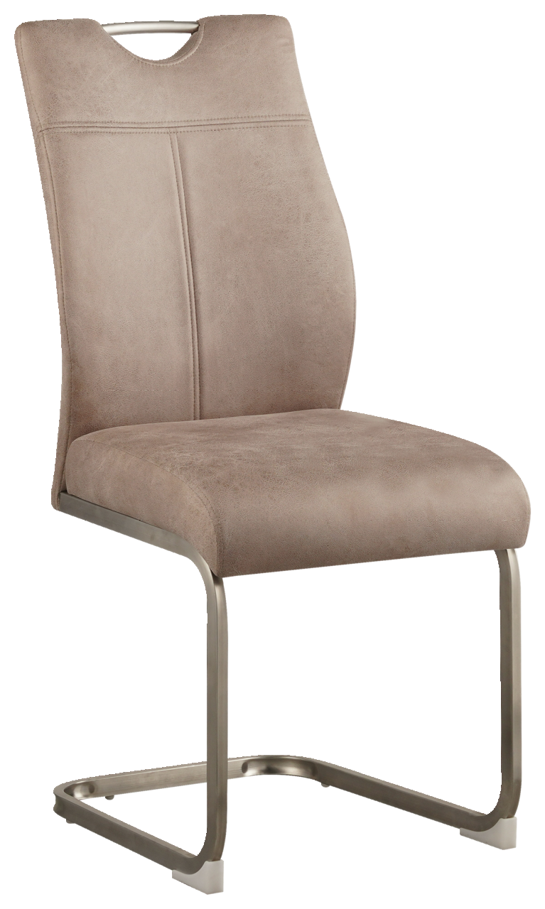 Z2 Schwingstuhl GUIDO Schwingstuhl in Beige mit Metallgestell, seitliche Perspektive