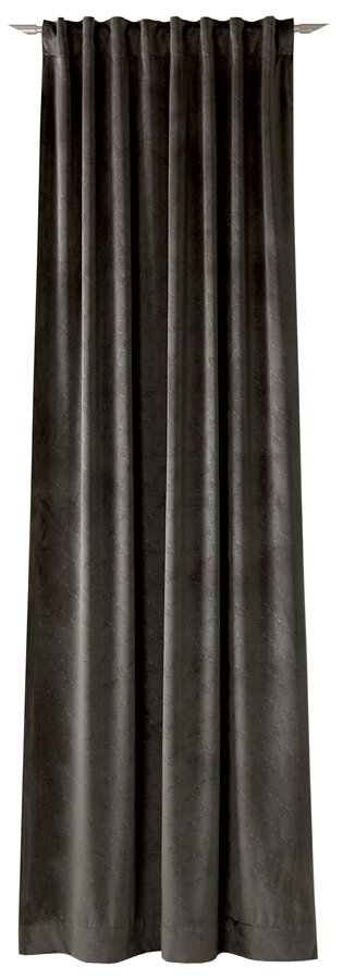 JOOP! Dekoschal J!IMPRESS Dekoschal in dunklem Grau, frontal aufgenommen, mit dezenter Musterung und gleichmäßigen Falten.