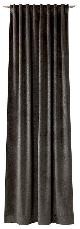 JOOP! Dekoschal J!IMPRESS Dekoschal in dunklem Grau, frontal aufgenommen, mit dezenter Musterung und gleichmäßigen Falten.