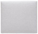 Quadratisches, hellgraues Polsterkissen in Draufsicht