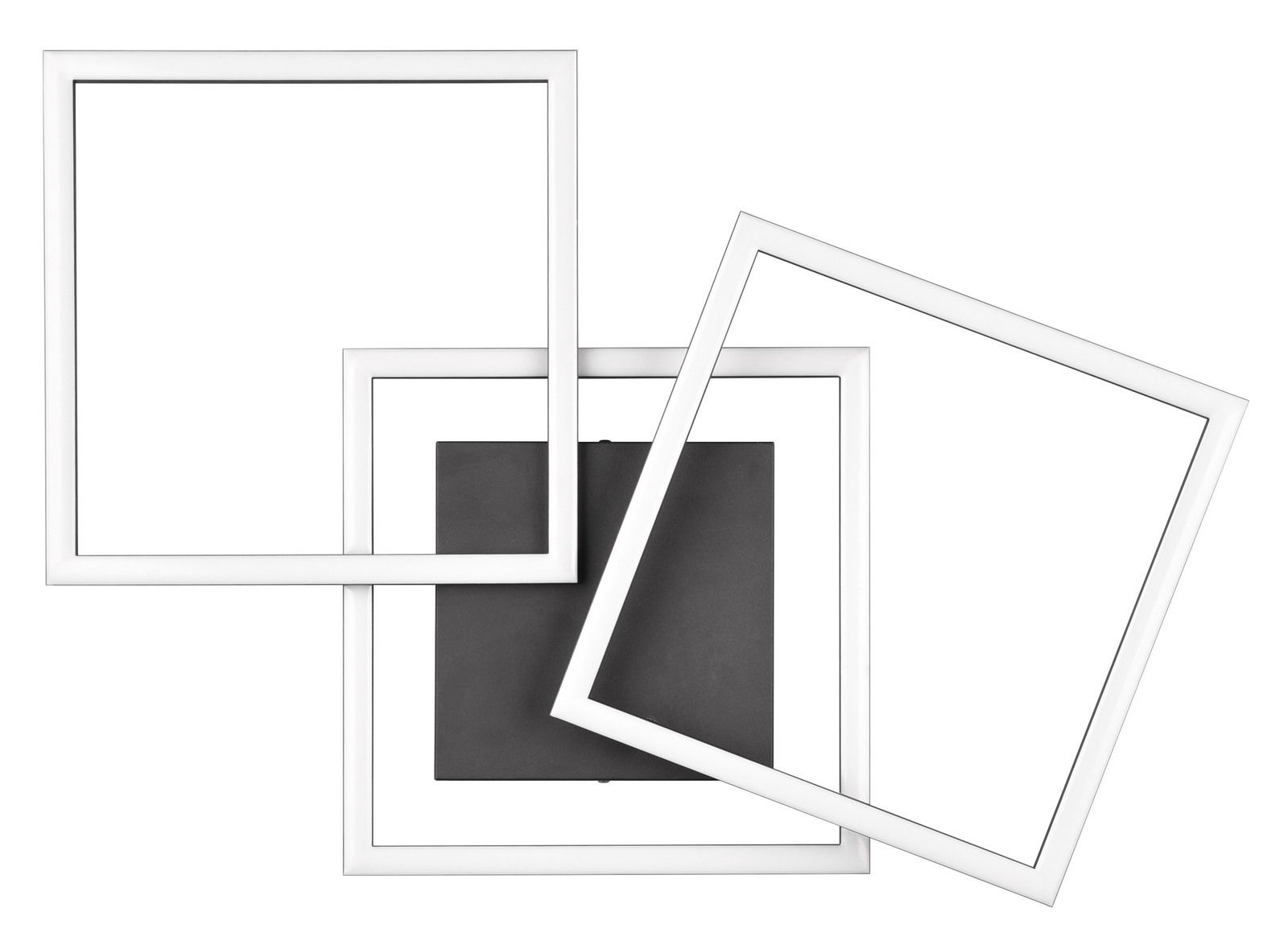 Moderne Deckenleuchte Trail mit drei überlappenden quadratischen Rahmen, Ansicht von oben.