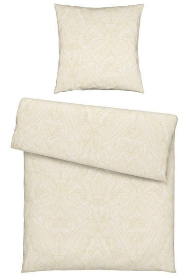 Bettwäsche-Set Paris 135x200 natur mit dezentem Muster, Draufsicht