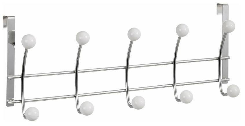 Türhängeleiste mit fünf Haken, seitliche Perspektive