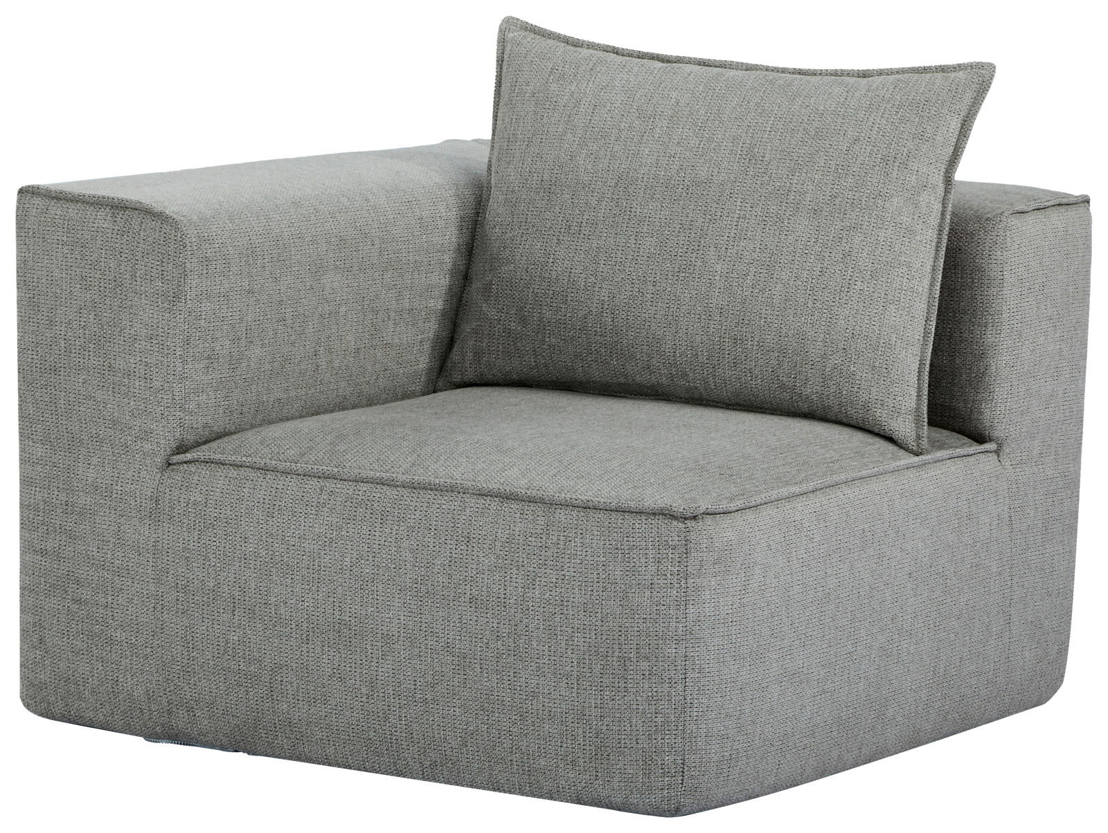 Z2 Ecksessel AL rechts REGINA Grauer Ecksessel mit rechter Armlehne, Vorderansicht