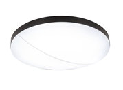 Runde LED-Deckenleuchte in Schwarz und Weiß, seitliche Perspektive