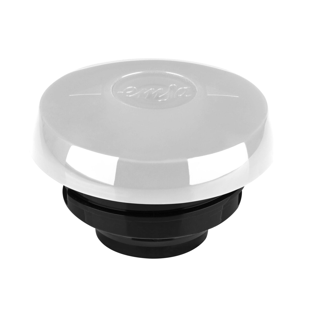 Weißer Deckel einer Isolierkanne SAMBA, seitliche Perspektive