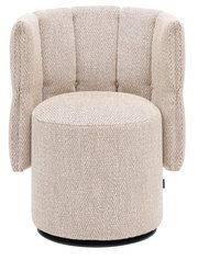 Beiger Sessel Mini mit rundem Sitz und gepolsterter Rückenlehne, Vorderansicht