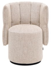 Beiger Sessel Mini mit rundem Sitz und gepolsterter Rückenlehne, Vorderansicht