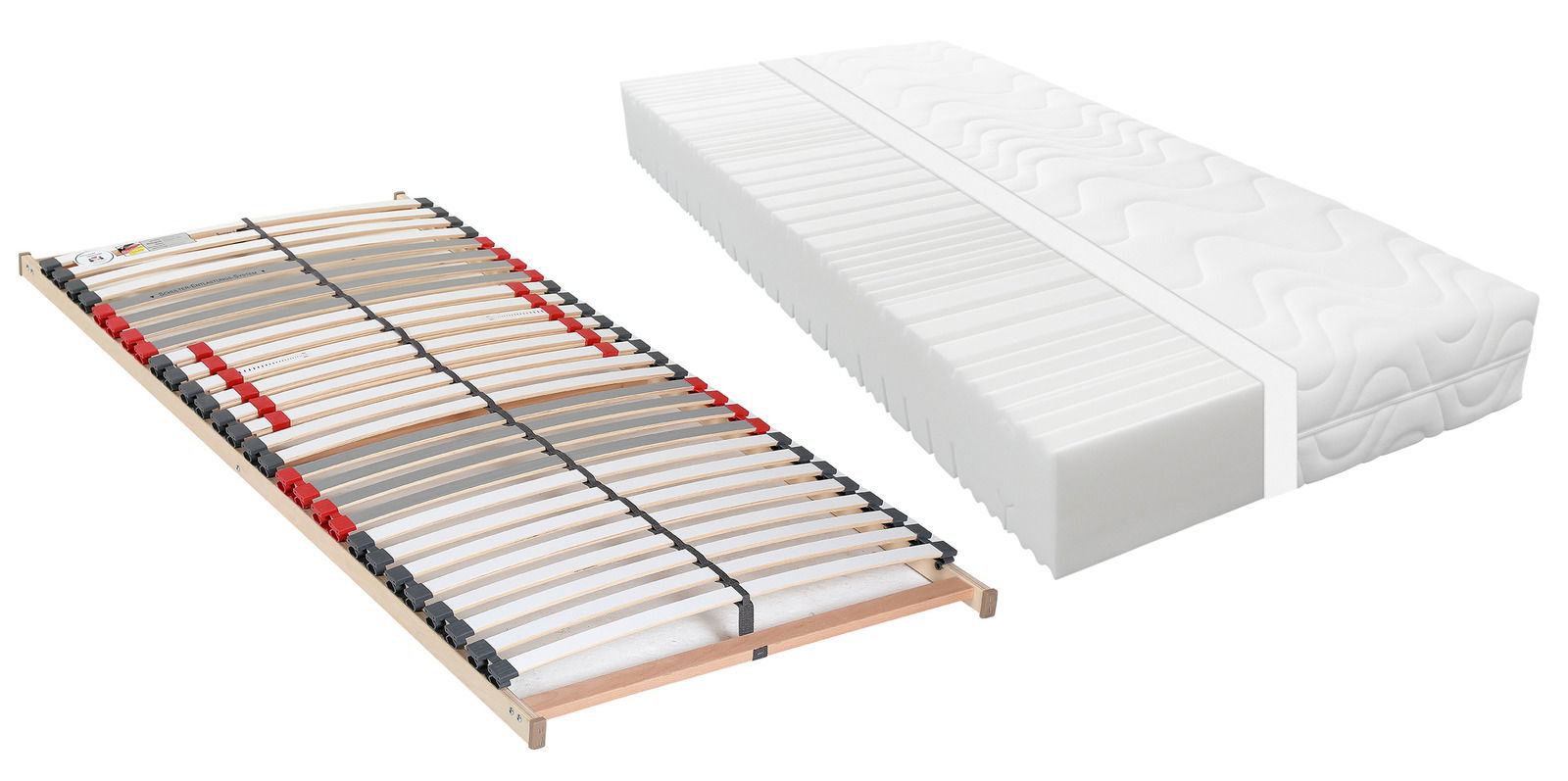 Sleeptex Matratzen-Rahmenset H3/H4 DUO STAR KS Matratzen-Rahmenset H3/H4 bestehend aus einem Lattenrost und einer Matratze, seitliche Perspektive