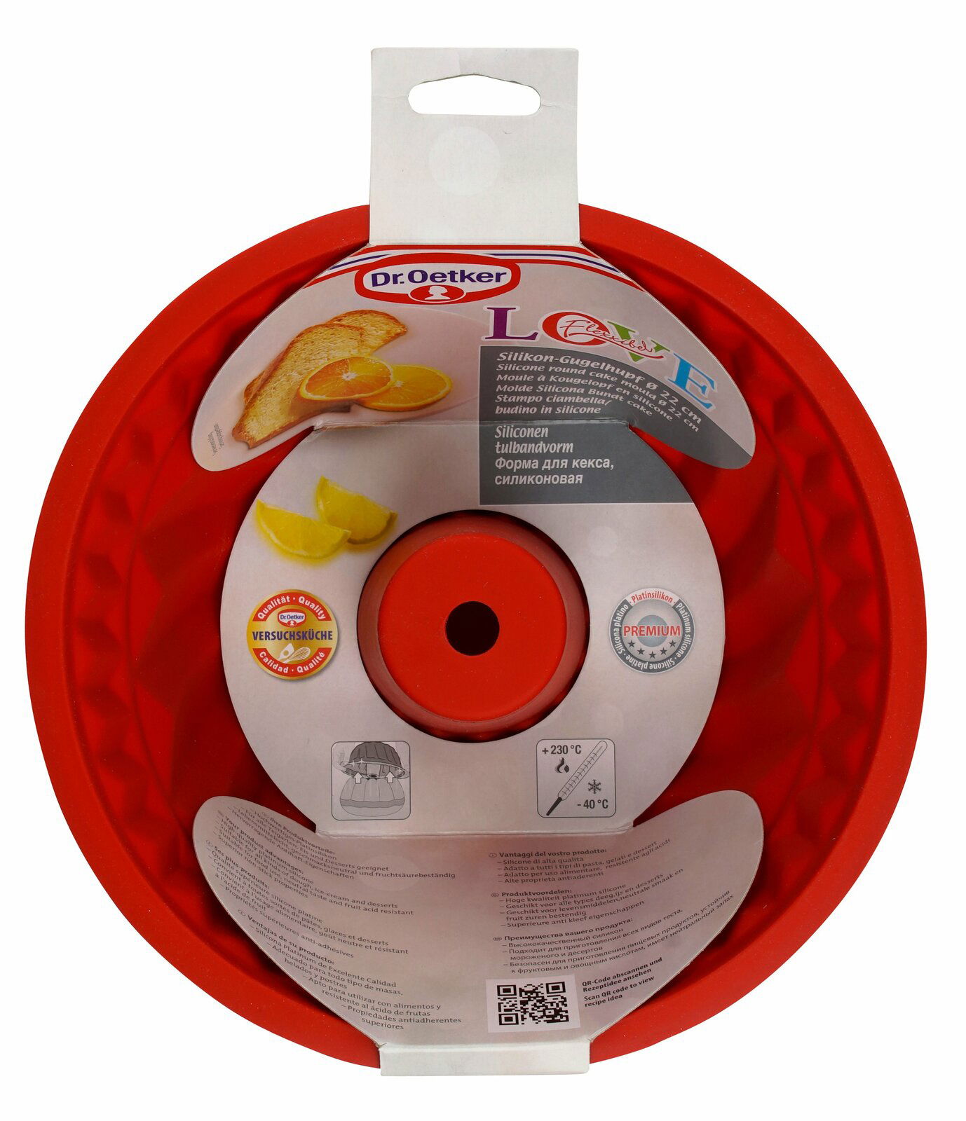 Rote Silikon-Gugelhupfform von Dr. Oetker, Draufsicht