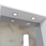 Spiegelpaneel mit integrierten LED-Leuchten, Perspektive von unten