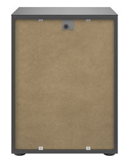 Rückansicht einer Nachtkommode mit schlichtem Design und stabiler Rückwand.