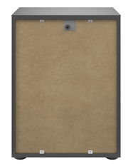 Rückansicht einer Nachtkommode mit schlichtem Design und stabiler Rückwand.