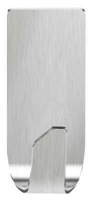 Metallischer Haken in Nahaufnahme, frontal betrachtet, geeignet für den Einsatz in feuchten Umgebungen.