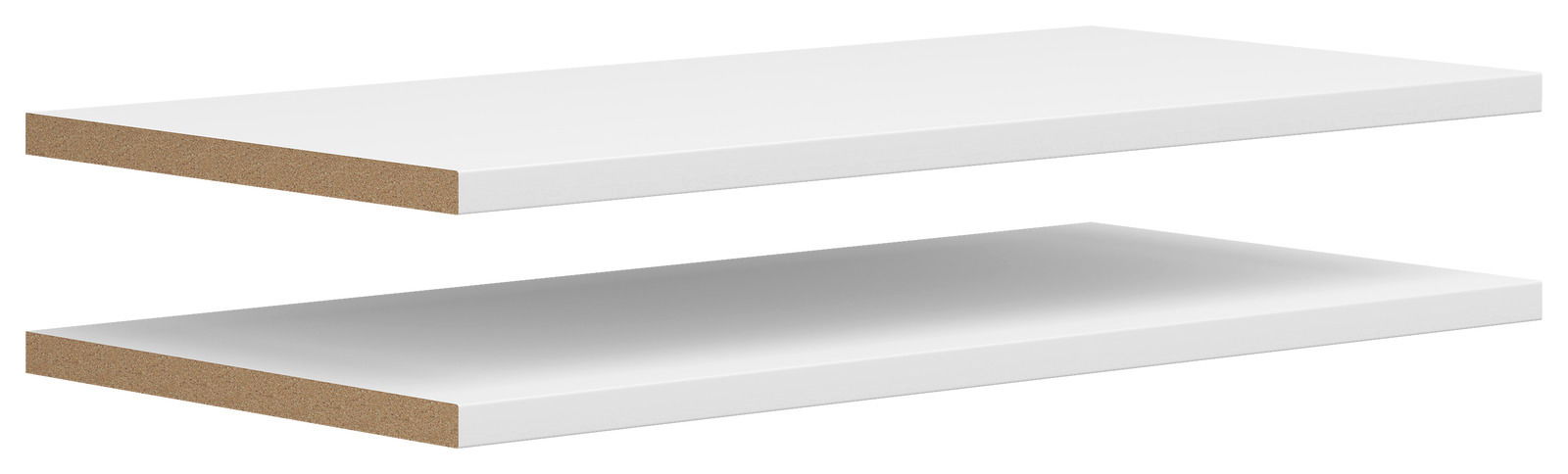 Carryhome Einlegeboden 2er MULTISTAURAUM Zwei weiße Einlegeböden aus Holzwerkstoff, seitliche Perspektive