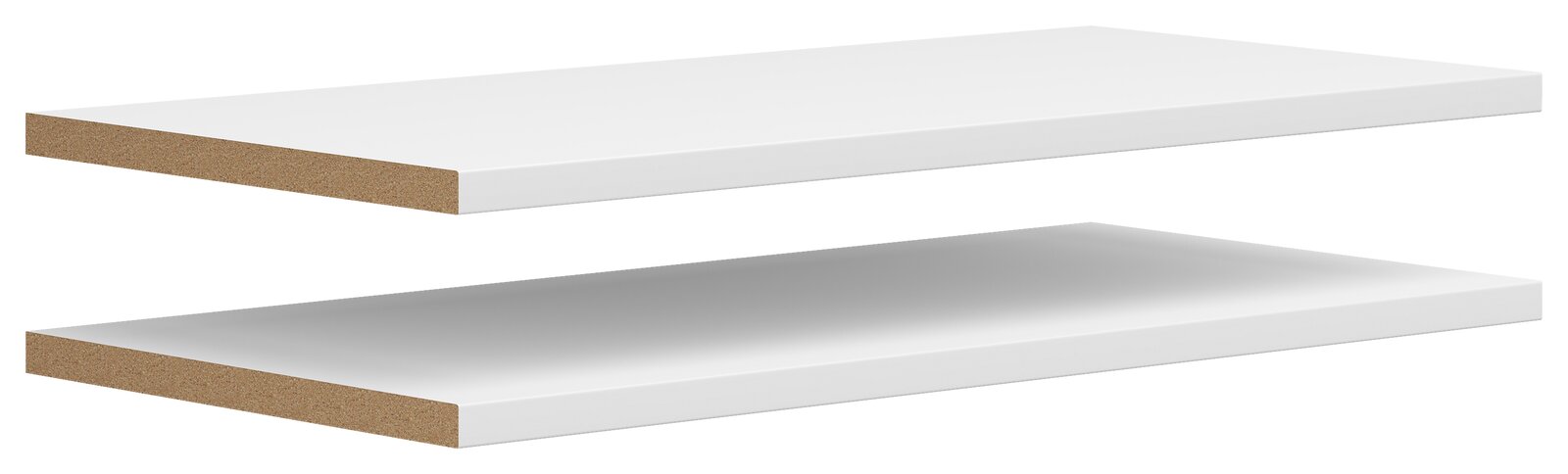 Carryhome Einlegeboden 2er MULTISTAURAUM Zwei weiße Einlegeböden aus Holzwerkstoff, seitliche Perspektive