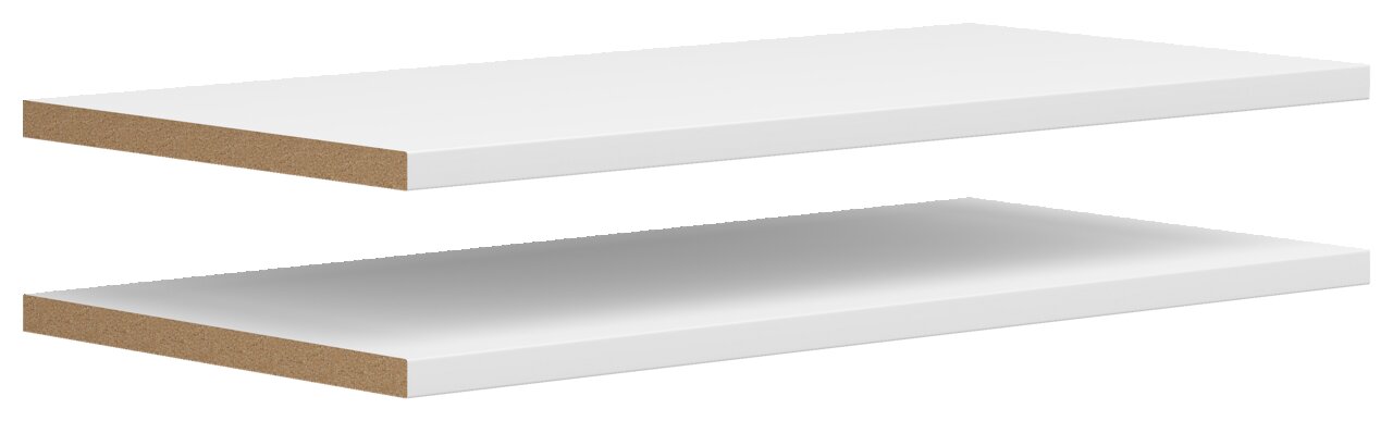 Carryhome Einlegeboden 2er MULTISTAURAUM Zwei weiße Einlegeböden aus Holzwerkstoff, seitliche Perspektive