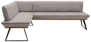 Graue Eckbank mit modernem Design, seitliche Perspektive