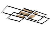 Moderne LED-Deckenleuchte mit geometrischem Design, seitliche Perspektive