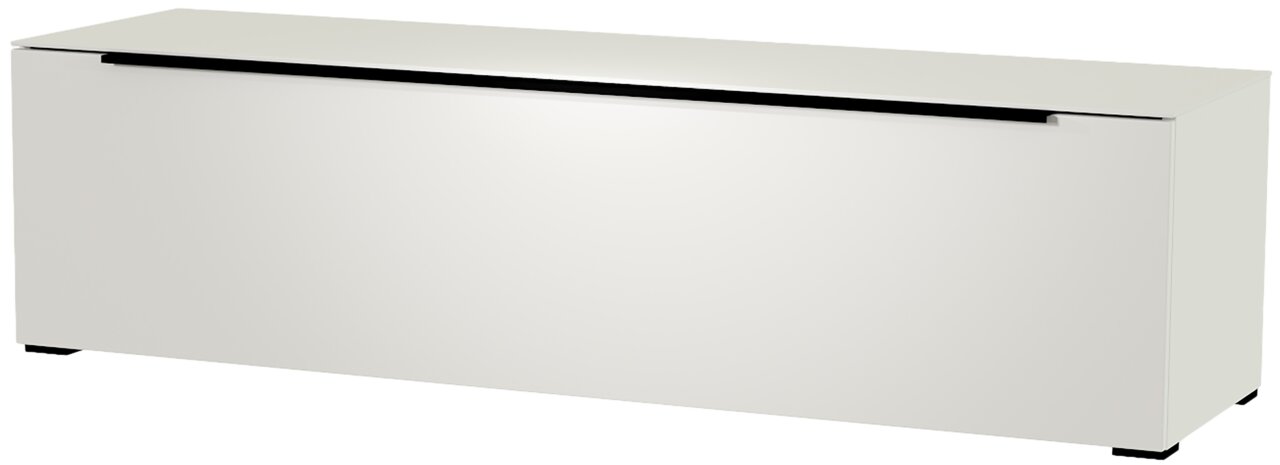 Weißes TV-Lowboard aus der Frontperspektive