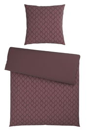 Wendebettwäsche-Set in Lila mit geometrischem Muster, Draufsicht