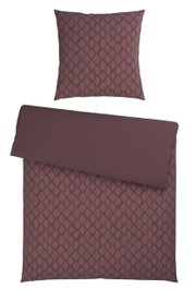 Wendebettwäsche-Set in Lila mit geometrischem Muster, Draufsicht