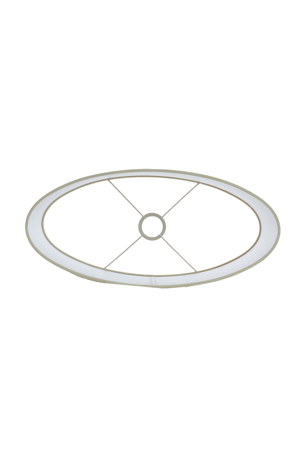 Ovaler Lampenschirm von oben betrachtet, mit geradem, schmalem Design.