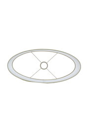 Ovaler Lampenschirm von oben betrachtet, mit geradem, schmalem Design.