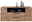 Frontale Ansicht eines modernen Sideboards aus Holz mit zwei Schubladen und zwei Türen, dekoriert mit grauen Vasen und Kerzenhalter.