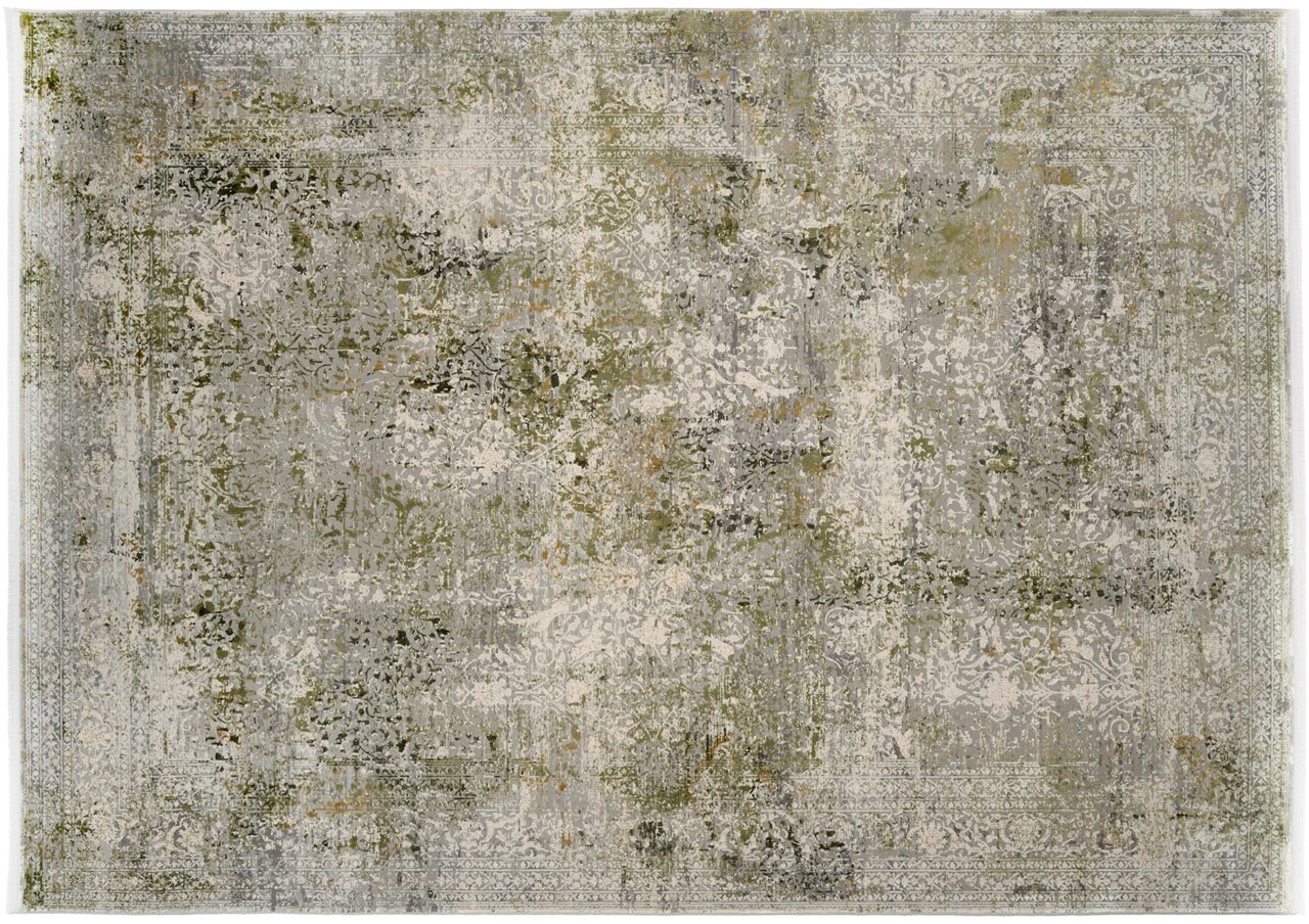 OCI Designer Teppich BESTSELLER Designer Teppich mit abstraktem Muster in Grün- und Grautönen, Draufsicht