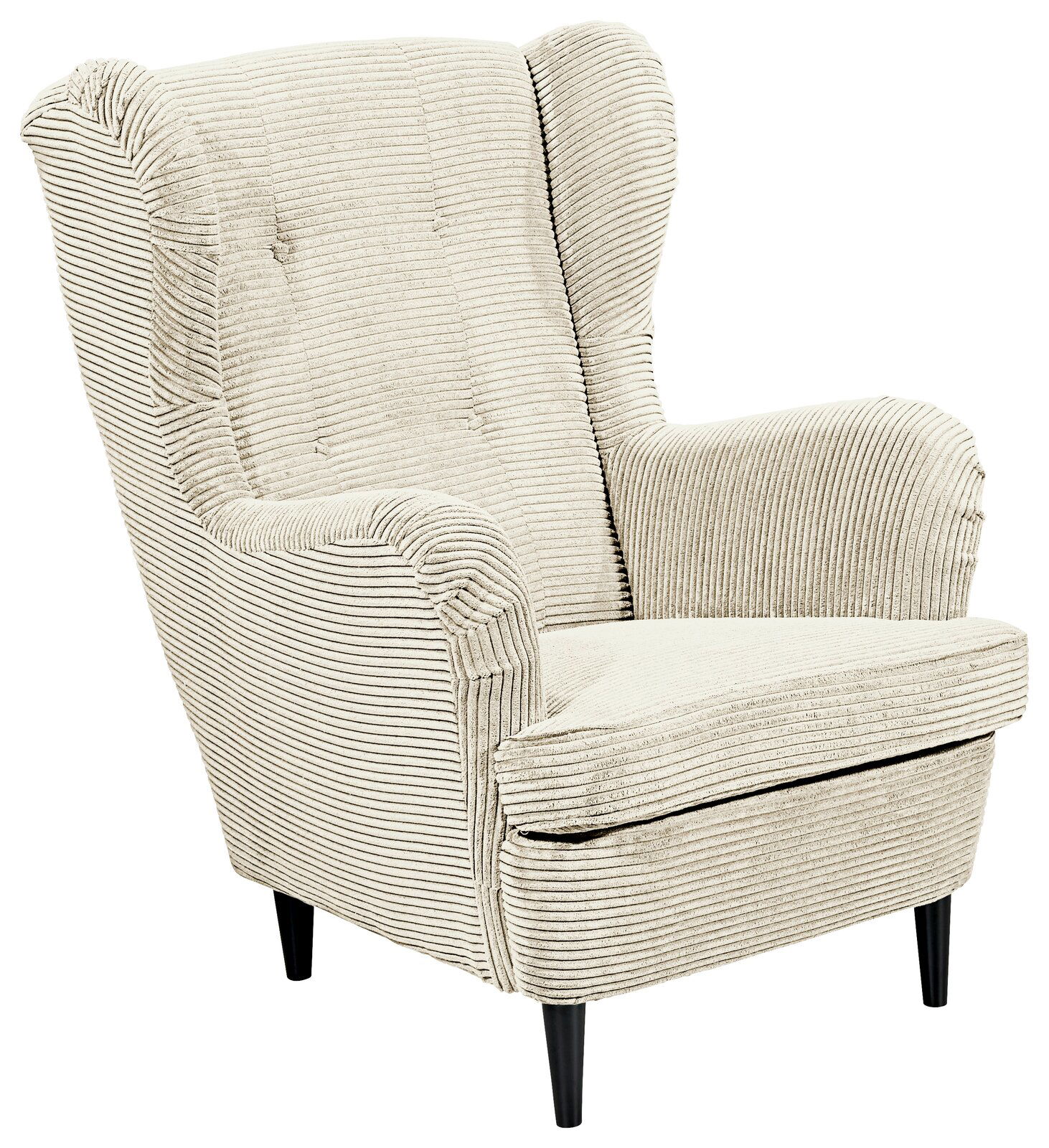 Z2 Sessel OSKAR Gemütlicher Sessel OSKAR mit gestreiftem Stoffbezug, Vorderansicht