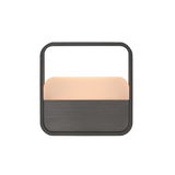 Moderne Tischleuchte PURE GoPaul von Neuhaus in quadratischer Form, frontal abgebildet mit schwarzem Rahmen und cremefarbener Leuchtfläche.