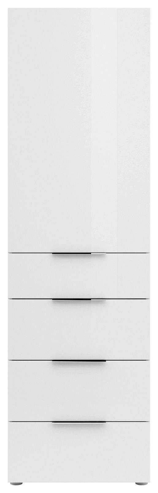 Weißer Stauraumschrank mit Schubladen, Frontalansicht