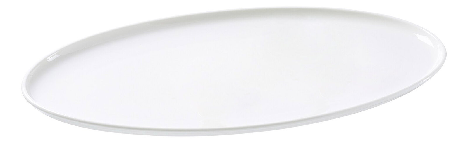 Ritzenhoff & Breker Servierplatte oval SKAGEN Weiße ovale Platte Skagen 35,5x20cm, seitliche Perspektive