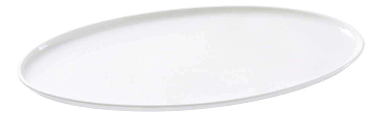 Ritzenhoff & Breker Servierplatte oval SKAGEN Weiße ovale Platte Skagen 35,5x20cm, seitliche Perspektive