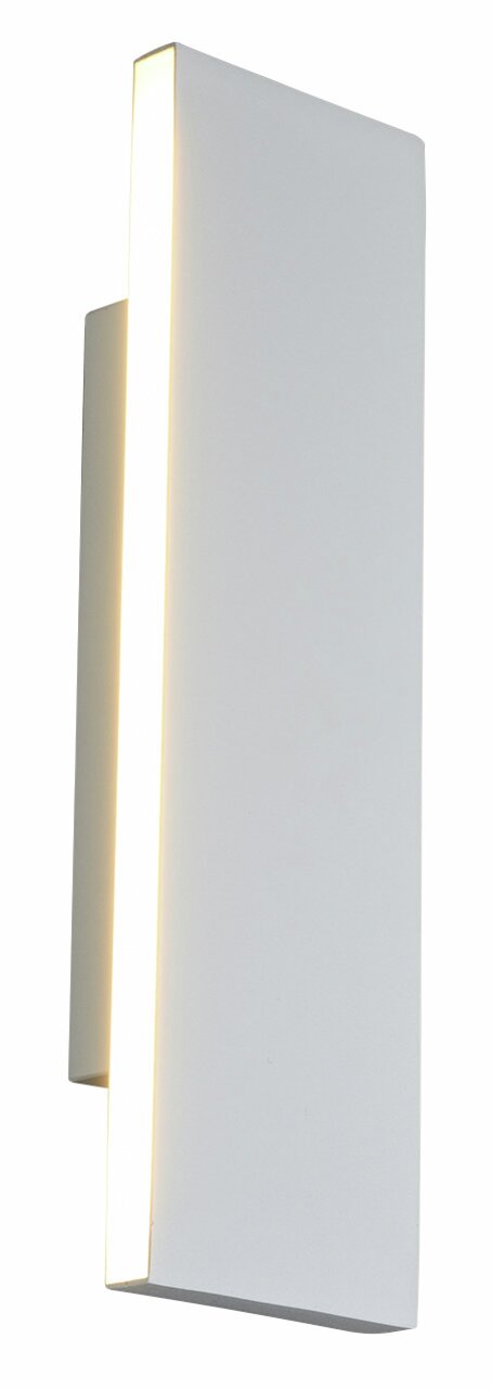 Moderne Wandleuchte Concha in seitlicher Perspektive mit schmalem, vertikalem Lichtstreifen.