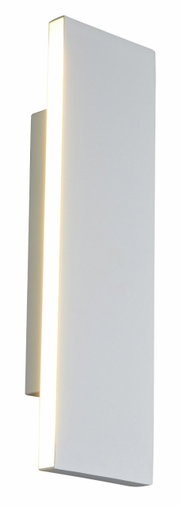 Moderne Wandleuchte Concha in seitlicher Perspektive mit schmalem, vertikalem Lichtstreifen.