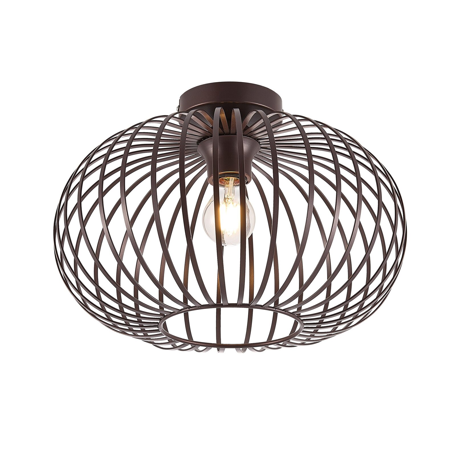 Novel Deckenleuchte FILTON Moderne Deckenleuchte mit braunem, drahtigem Design, seitliche Perspektive