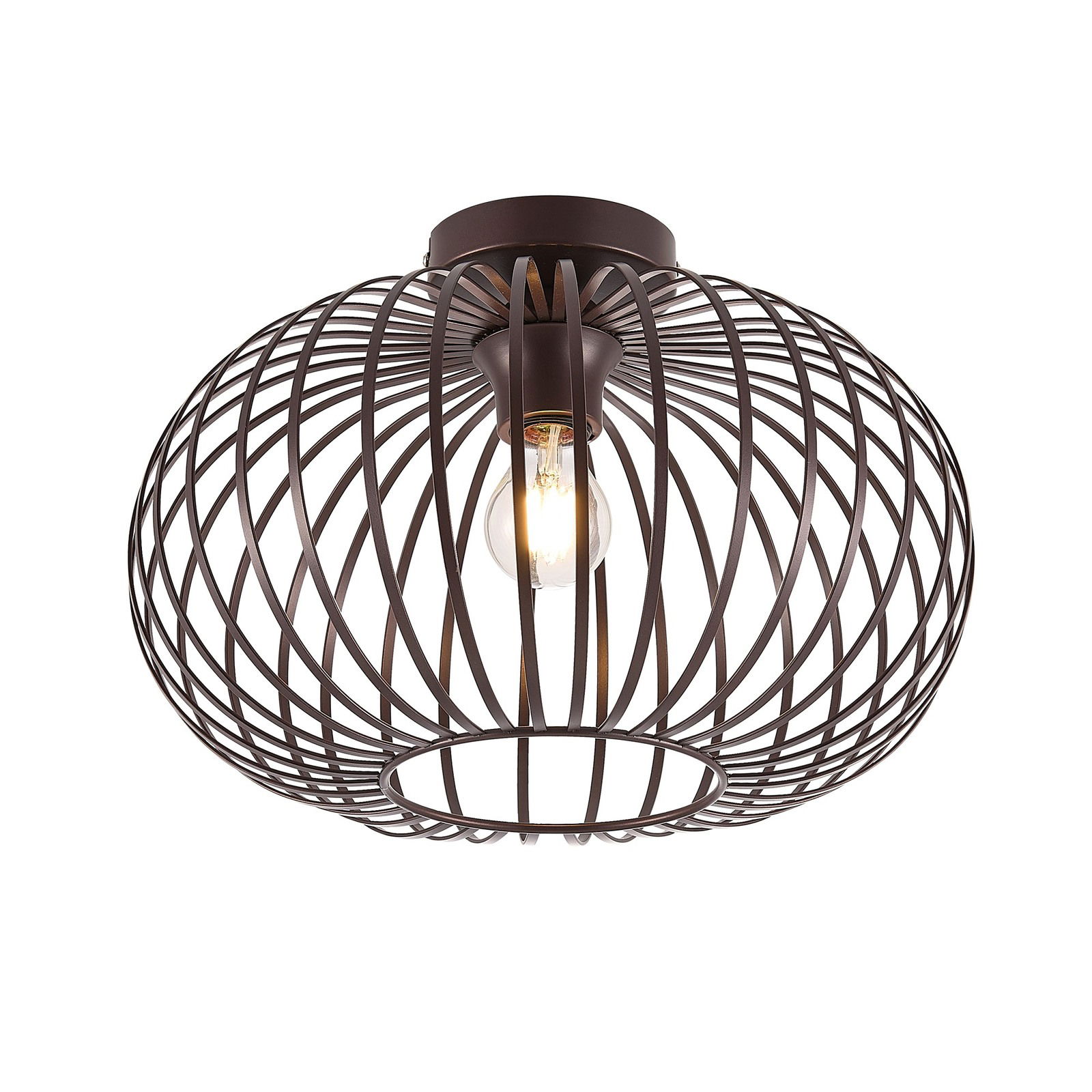 Novel Deckenleuchte FILTON Moderne Deckenleuchte mit braunem, drahtigem Design, seitliche Perspektive
