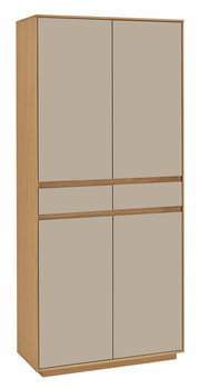 XL-Mehrzweckschrank aus Holz mit vier Türen, seitliche Perspektive