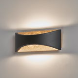 Moderne Wandleuchte Rio in Schwarz und Gold, seitliche Perspektive