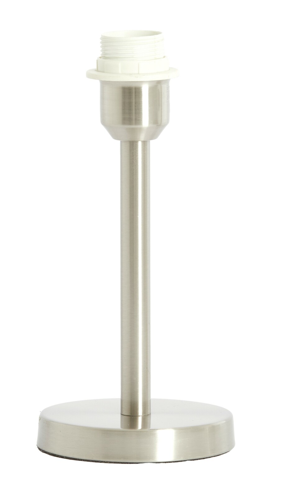 Light&Living Lampvoet WASHINGTON Silberner Lampenfuß aus Metall mit runder Basis, frontal fotografiert.