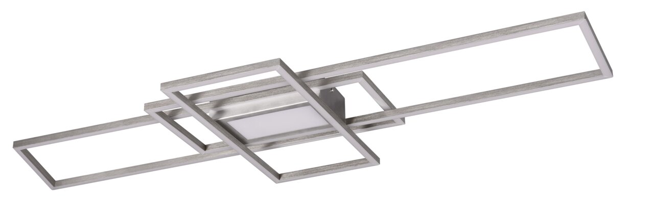 Moderne LED-Deckenleuchte mit rechteckigem Design, seitliche Perspektive