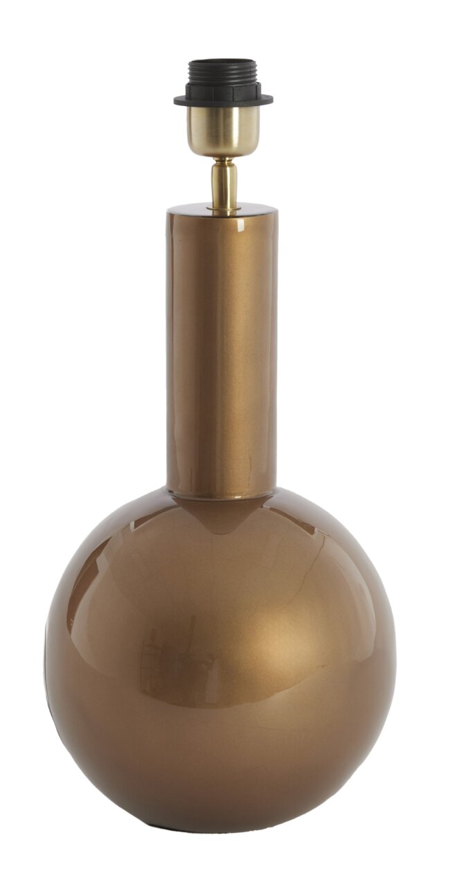 Light&Living Lampenfuß BENAO Brauner Lampenfuß aus Keramik mit glänzender Oberfläche, frontal fotografiert.