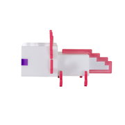 Weißer Kunststoff-Organizer/Box mit pinken Clips und stufenförmigem Einsatz, seitliche Ansicht (Profil) vor weißem Hintergrund.